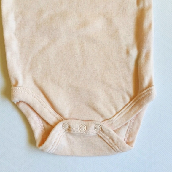 kyle & deena light peach short sleeve bodysuit diaper shirt 0-3 months baby - Picture 3 of 6